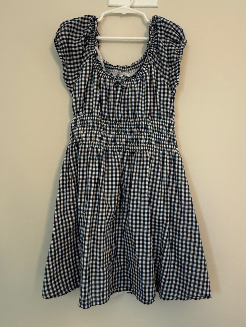 Doen x GAP navy and white gingham kids dress